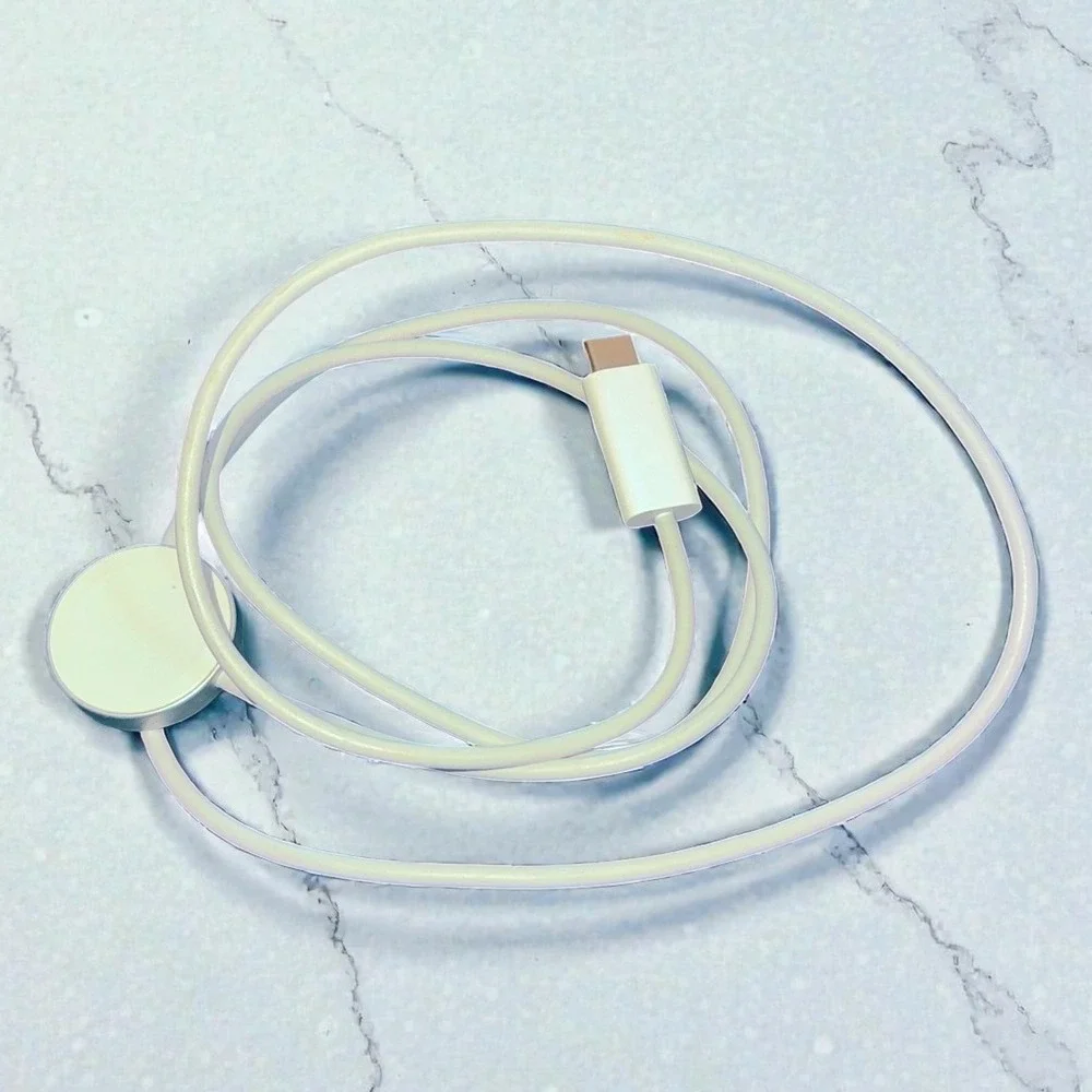 Apple Watch Compatible Magnetic Fast Charger Cable USB C 3.3ft White Silver